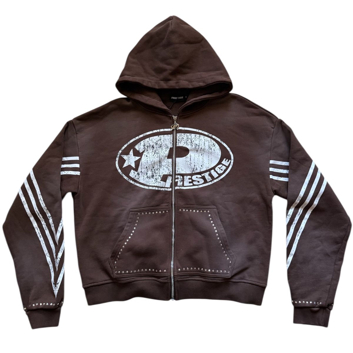 Prestige Big P Zip-Up Hoodie - Brown