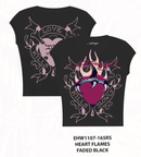 : Heart Flames Rhinestone Cap Sleeve Tee
