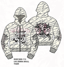 LKS Zebra Skull Zip Hoodie