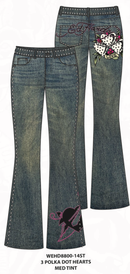 3 Polka Dot Hearts Bootcut Jean