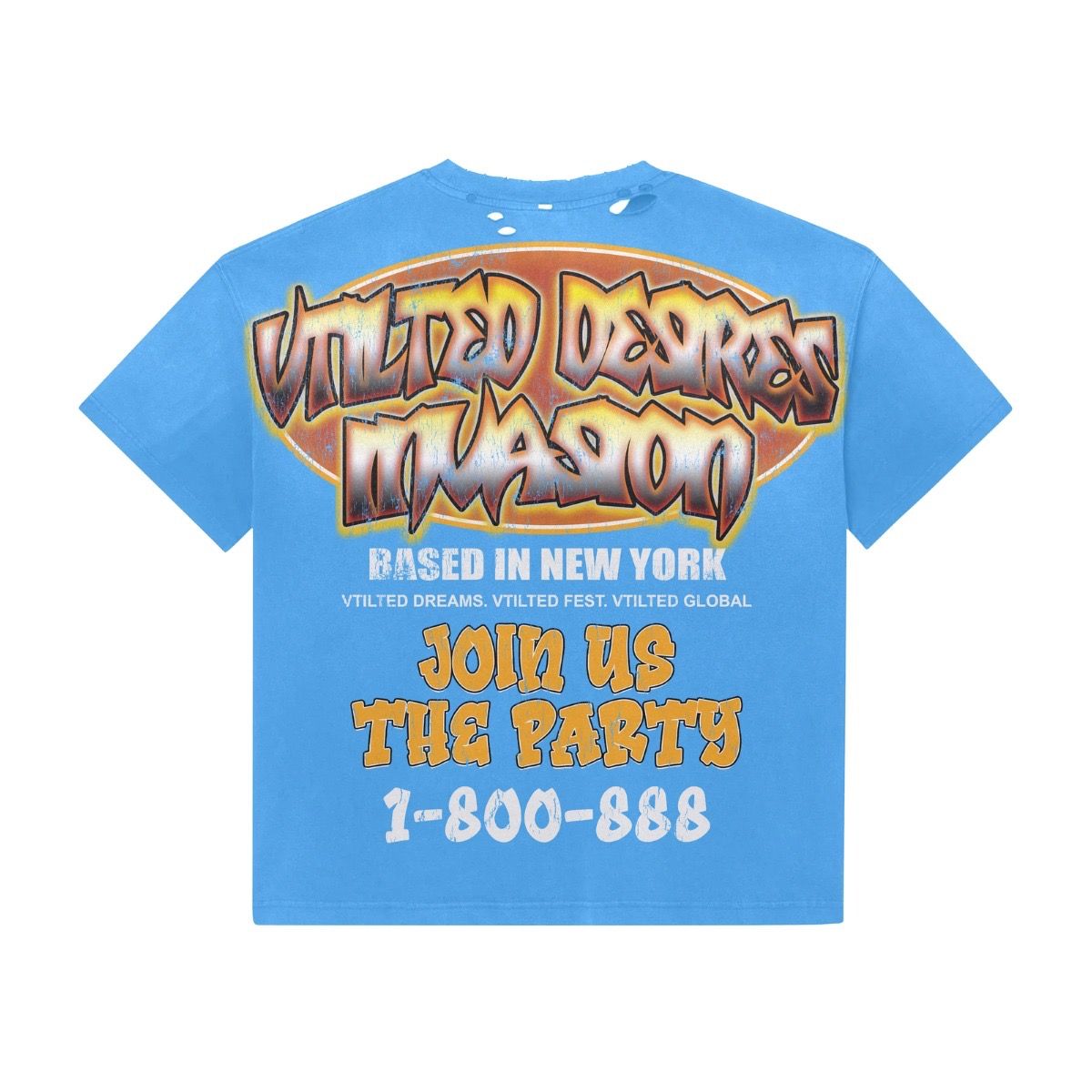 VTILTED “1-800” Tee – Light Blue