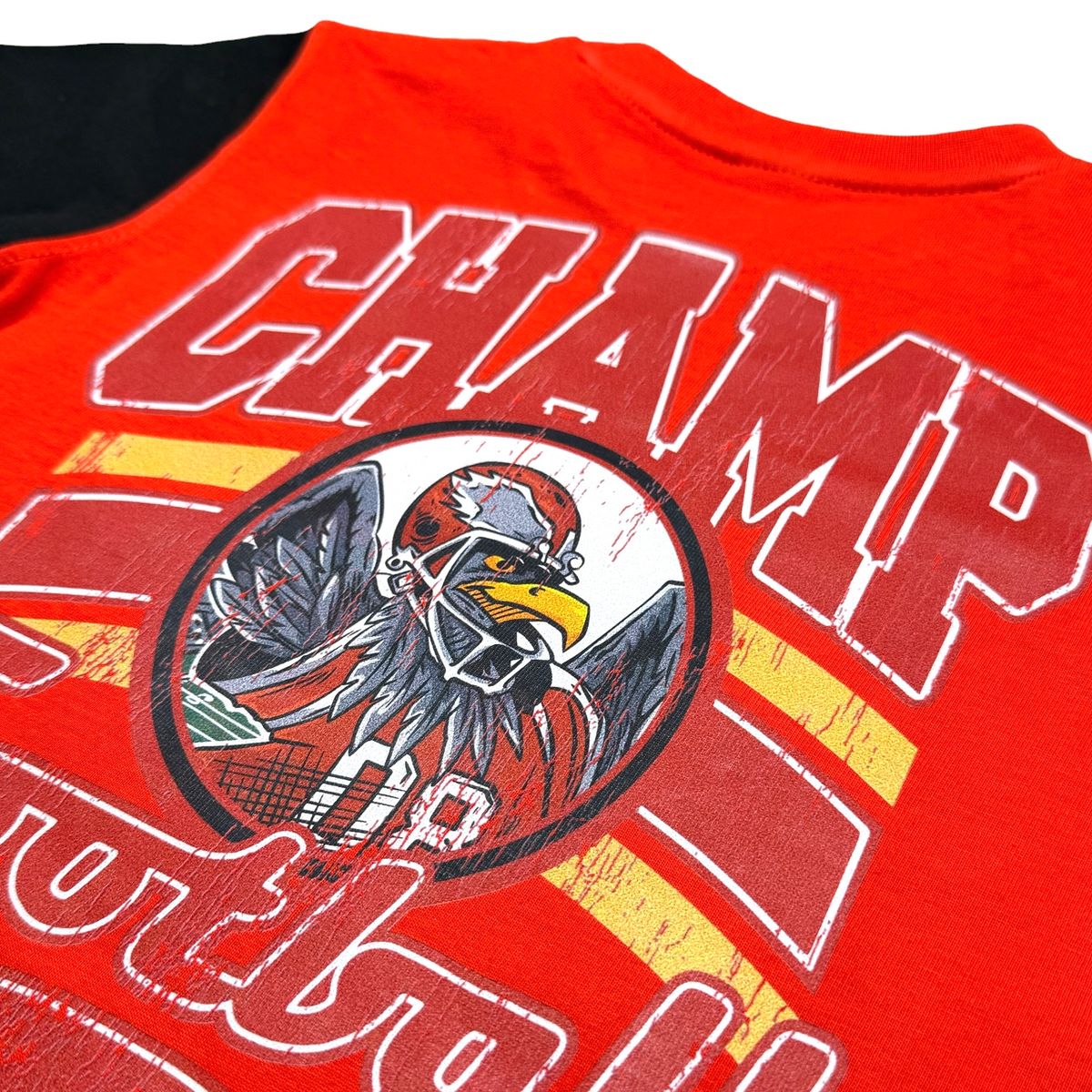 Elite Premium Denim Champ Premium Embellished Kids Tee – Red/Black
