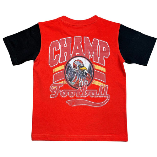 Elite Premium Denim Champ Premium Embellished Kids Tee – Red/Black