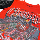 Elite Premium Denim Champ Premium Embellished Kids Tee – Red/Black