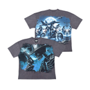Stray Acid Washed Digital Print Metal Stud Trim T-Shirt – Charcoal
