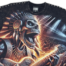 Stray Acid Washed Digital Print Metal Stud Trim T-Shirt – Black