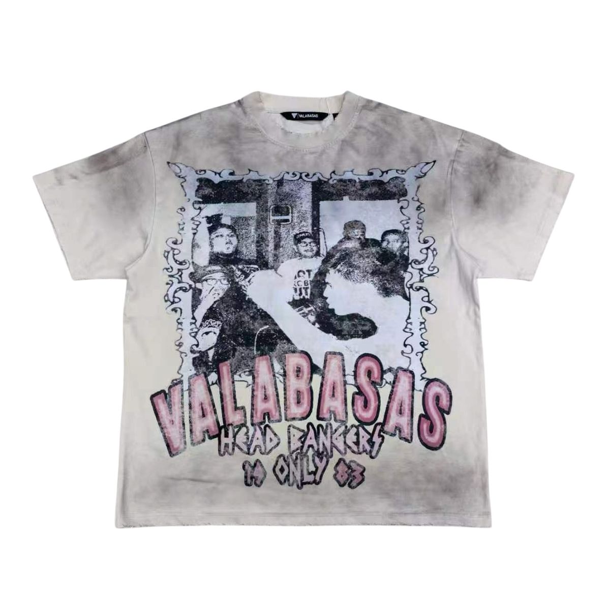 VALABASAS Head Bangers Cream Tee in Grey