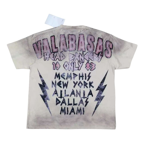 VALABASAS Head Bangers Cream Tee in Grey