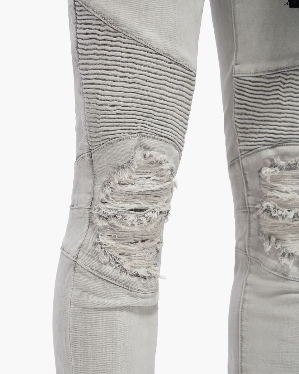 VALABASAS Mr. Biker Snow Grey Skinny Jeans