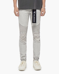 VALABASAS Mr. Biker Snow Grey Skinny Jeans