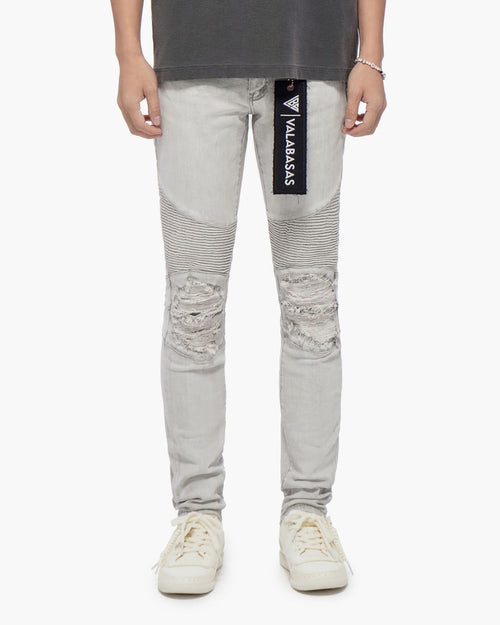 VALABASAS Mr. Biker Snow Grey Skinny Jeans