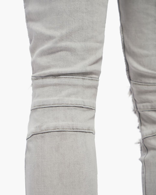 VALABASAS Mr. Biker Snow Grey Skinny Jeans