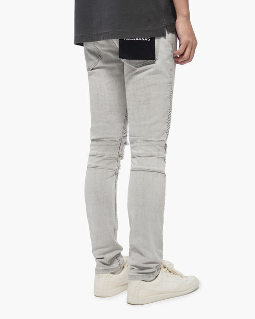 VALABASAS Mr. Biker Snow Grey Skinny Jeans