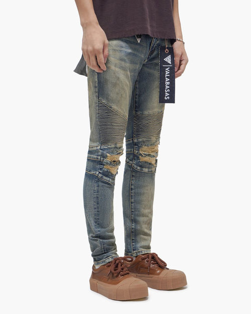 VALABASAS Mr. Biker Vintage Blue Skinny Jeans