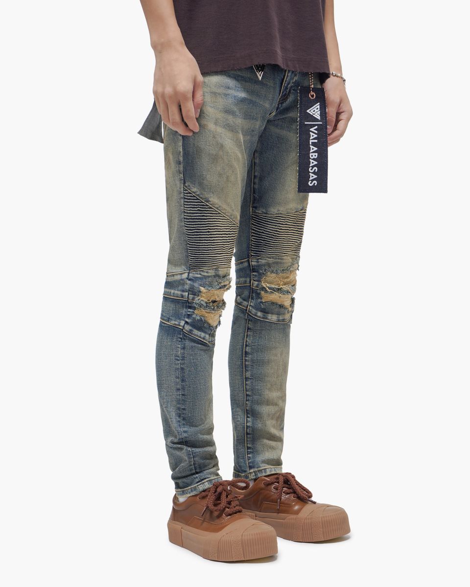VALABASAS Mr. Biker Vintage Blue Skinny Jeans
