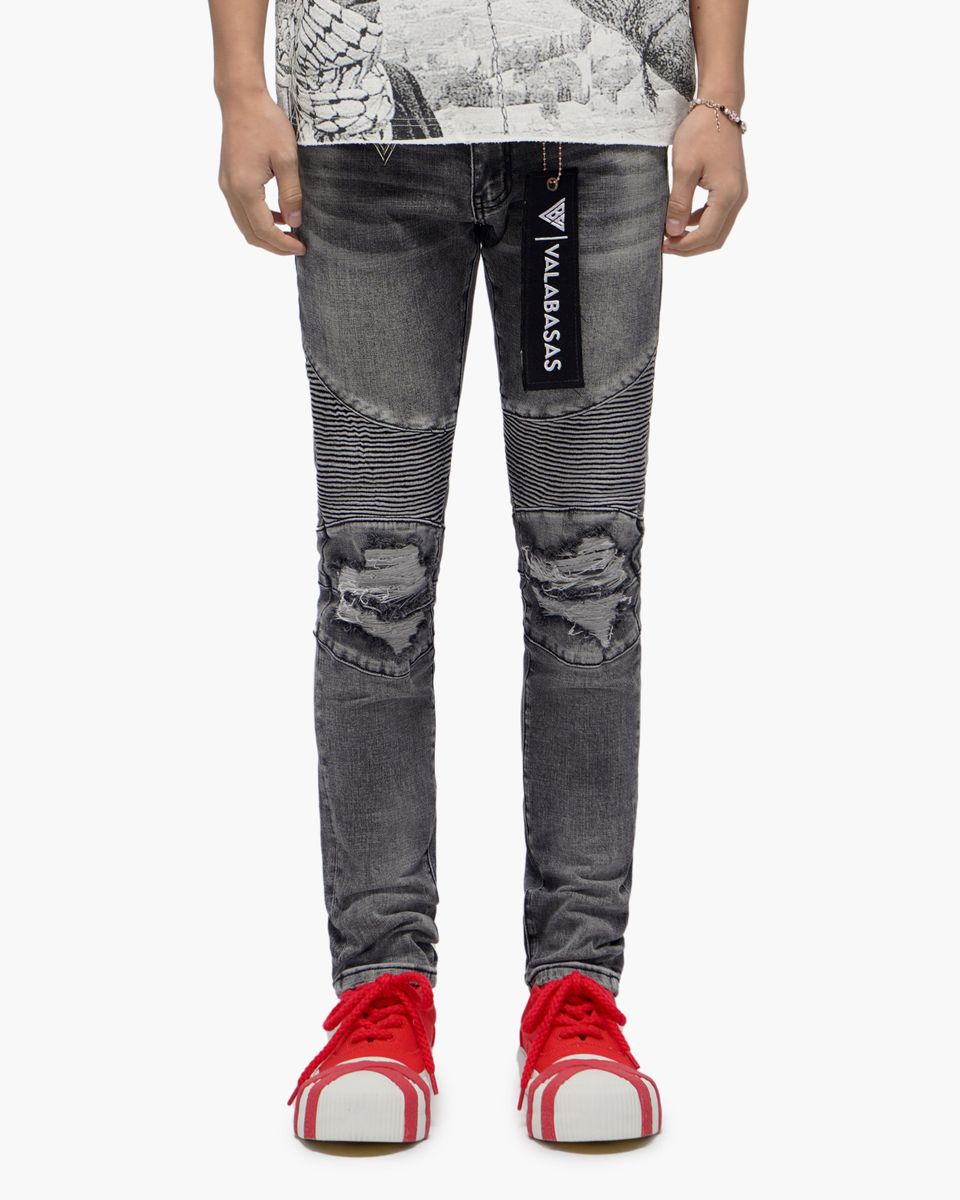 VALABASAS Mr. Biker Grey Skinny Jeans