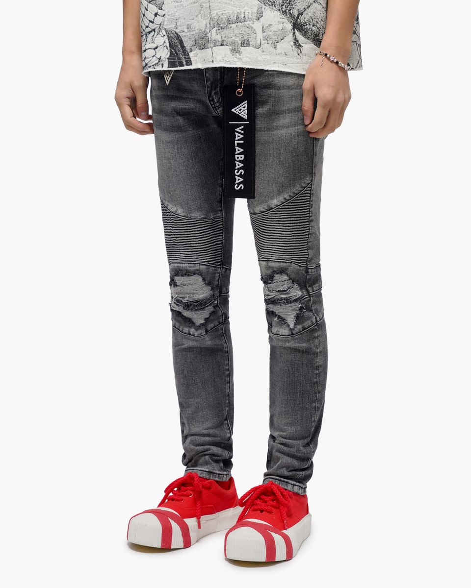 VALABASAS Mr. Biker Grey Skinny Jeans