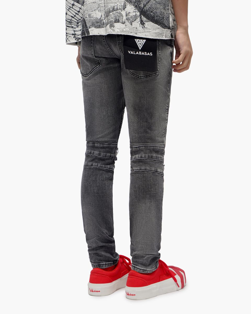 VALABASAS Mr. Biker Grey Skinny Jeans