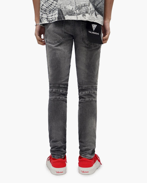 VALABASAS Mr. Biker Grey Skinny Jeans