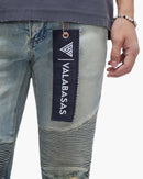 VALABASAS Mr. Biker Light Wash Skinny Jeans