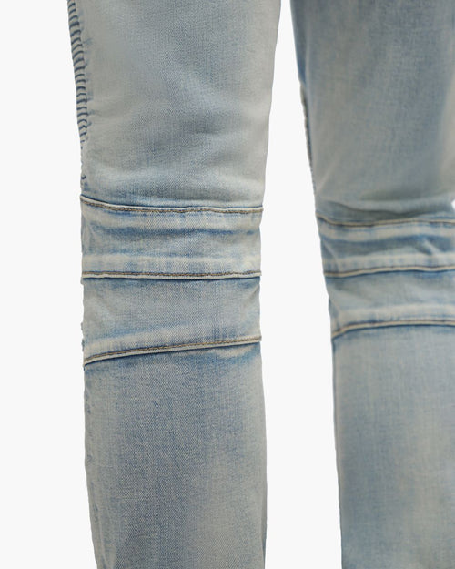 VALABASAS Mr. Biker Light Wash Skinny Jeans