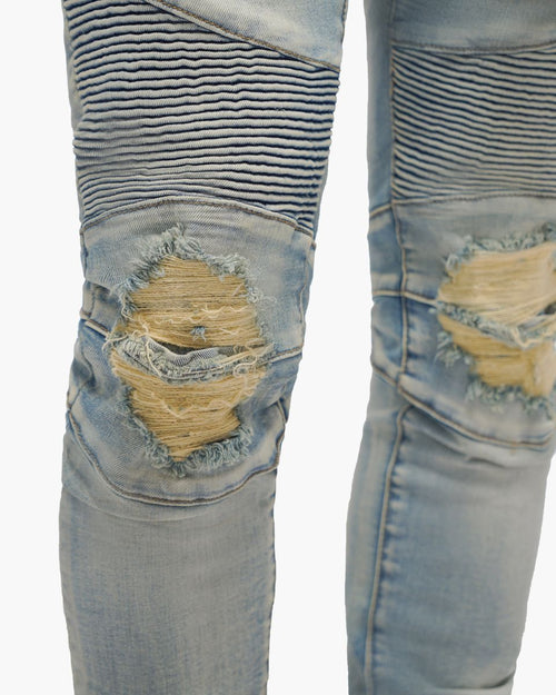 VALABASAS Mr. Biker Light Wash Skinny Jeans