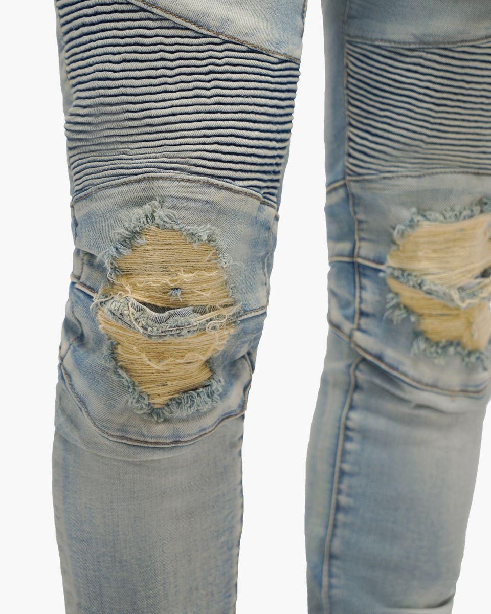 VALABASAS Mr. Biker Light Wash Skinny Jeans