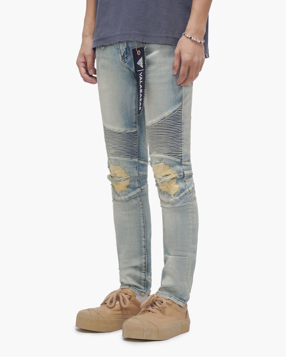 VALABASAS Mr. Biker Light Wash Skinny Jeans