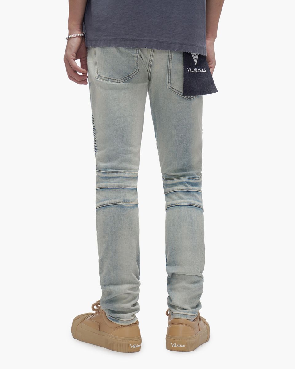 VALABASAS Mr. Biker Light Wash Skinny Jeans