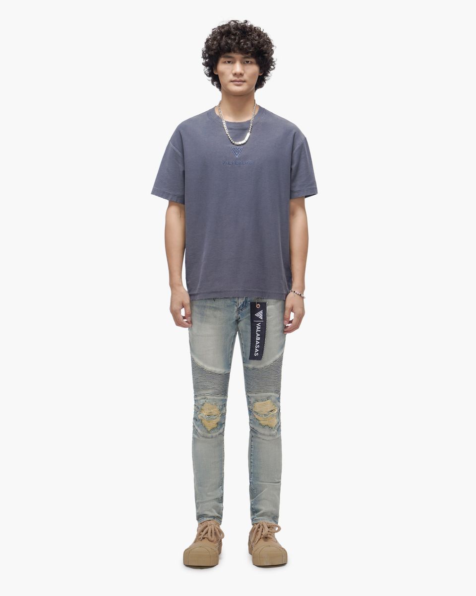 VALABASAS Mr. Biker Light Wash Skinny Jeans
