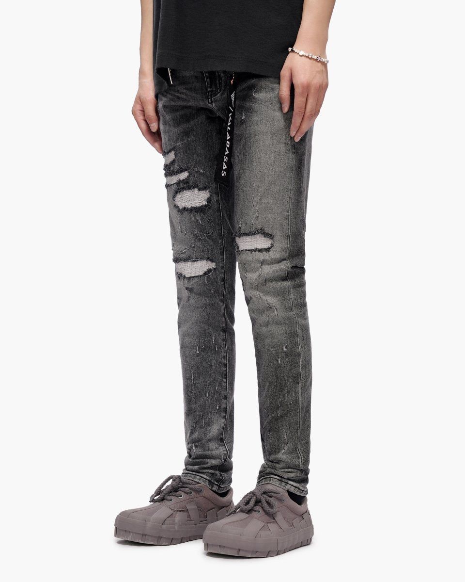 VALABASAS "Ilyas" Grey Wash Skinny Jeans