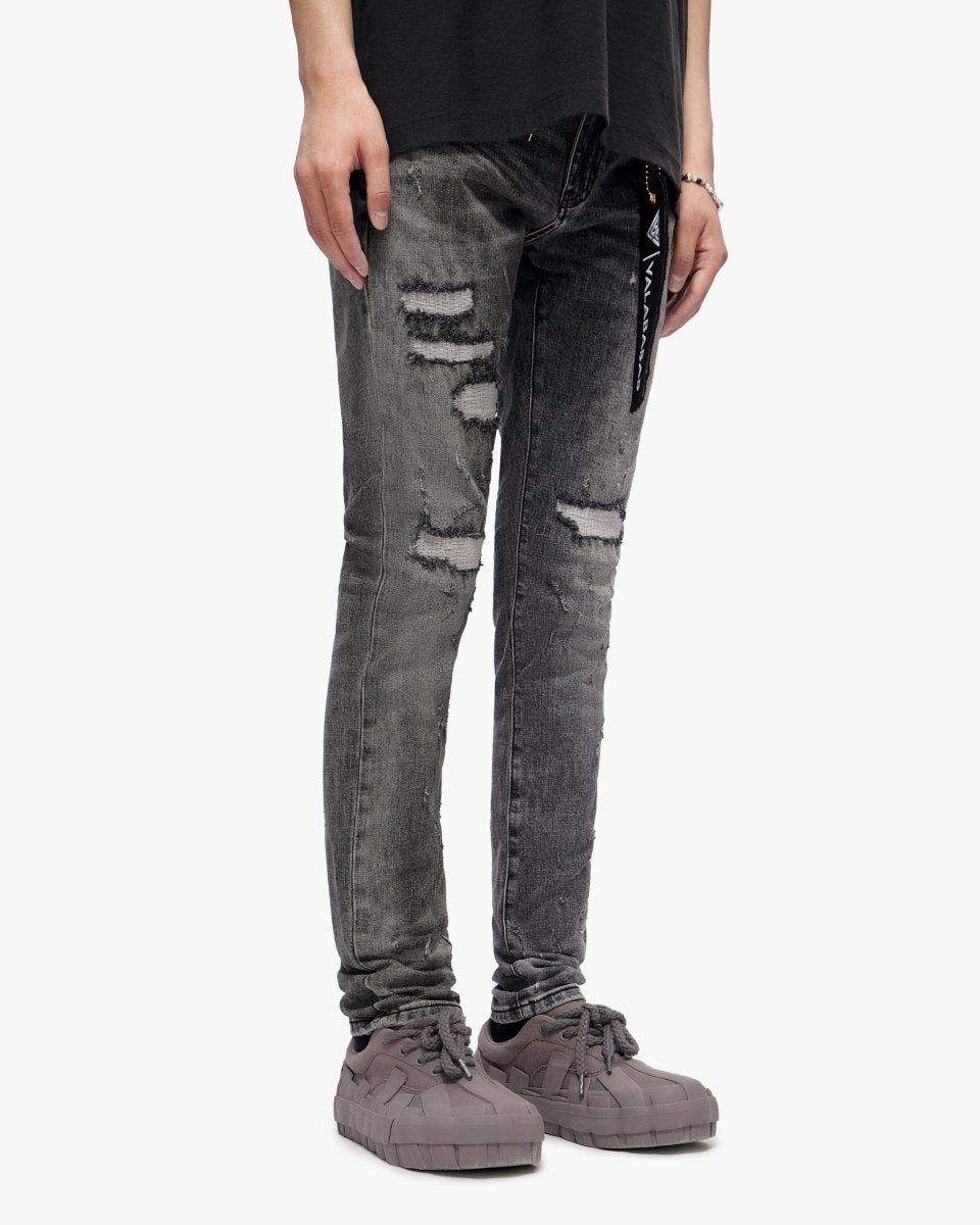 VALABASAS "Ilyas" Grey Wash Skinny Jeans