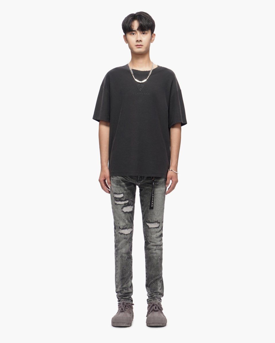 VALABASAS "Ilyas" Grey Wash Skinny Jeans