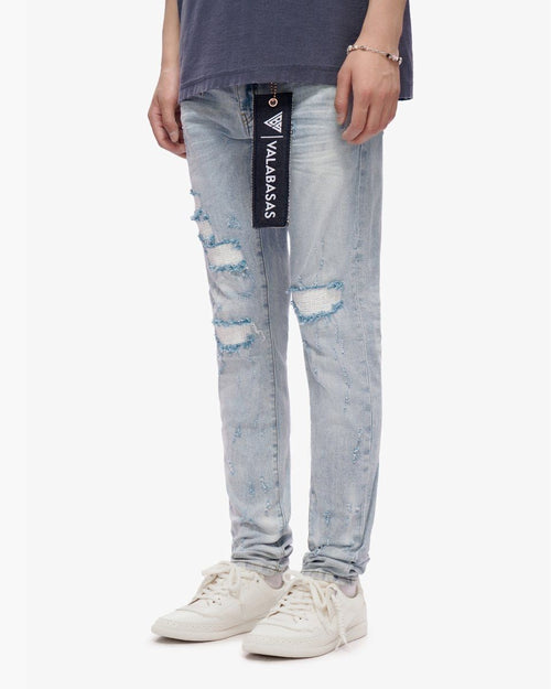 VALABASAS "Ilyas" Light Blue Wash Skinny Jeans