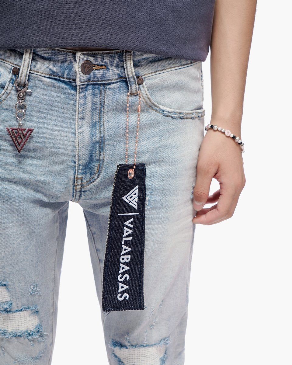 VALABASAS "Ilyas" Light Blue Wash Skinny Jeans