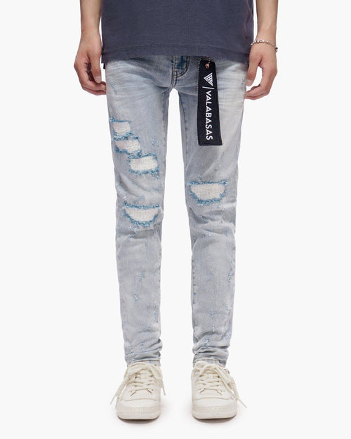VALABASAS "Ilyas" Light Blue Wash Skinny Jeans