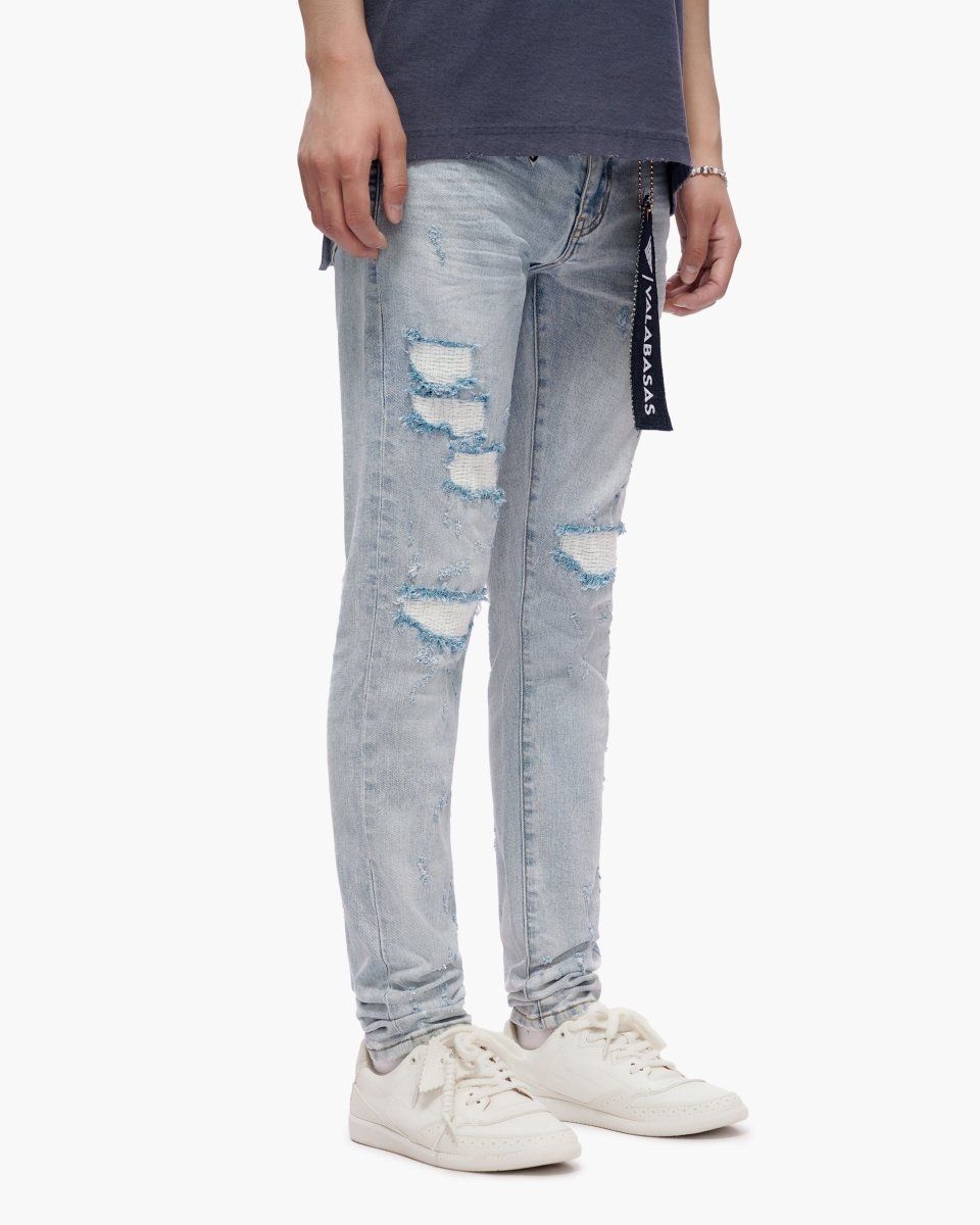 VALABASAS "Ilyas" Light Blue Wash Skinny Jeans