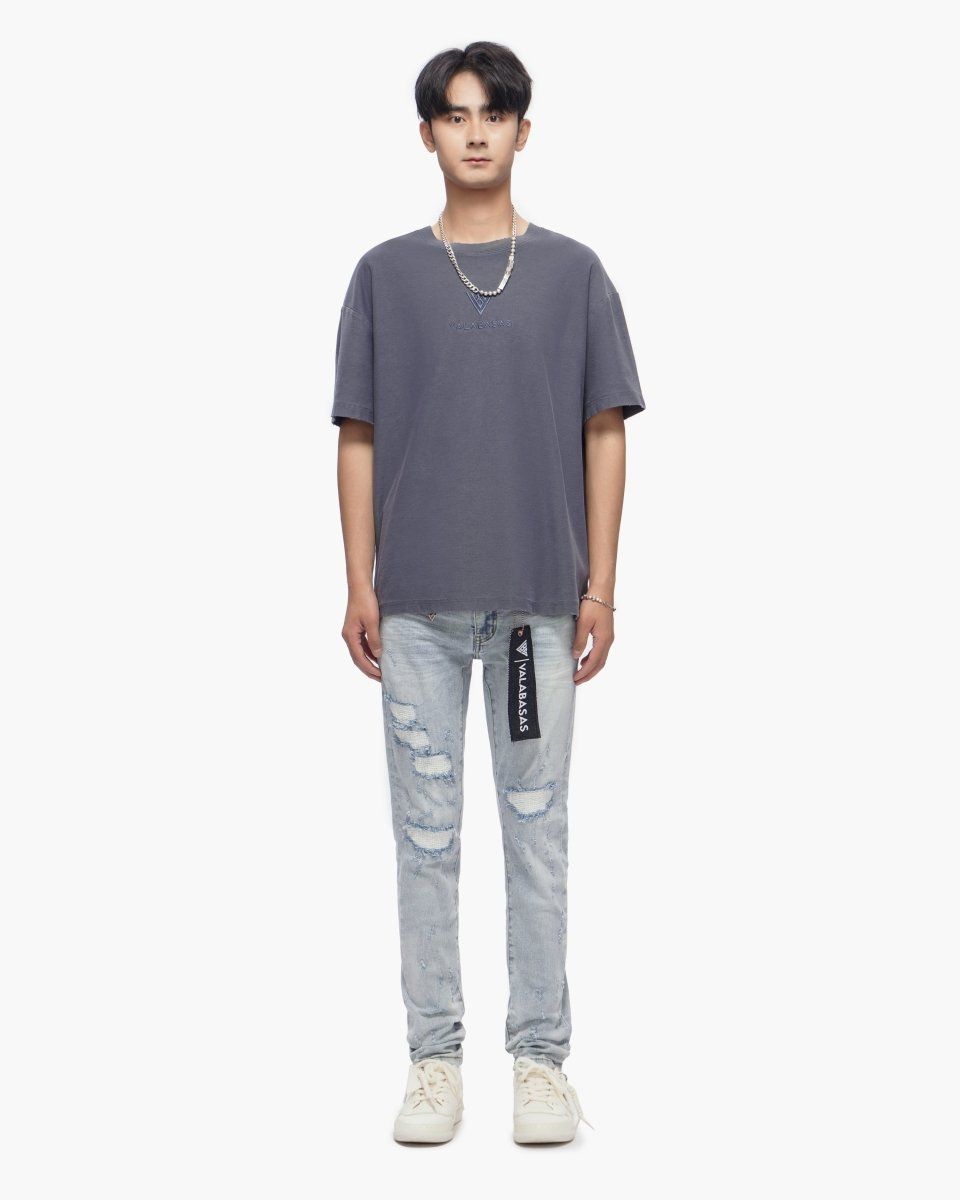 VALABASAS "Ilyas" Light Blue Wash Skinny Jeans