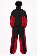 Focus Men's Reign Nylon Tracksuit Set - Red / Black