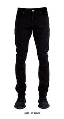 Focus Men's Distressed Slim Fit Fashion Denim - Jet Black (Style 2601)