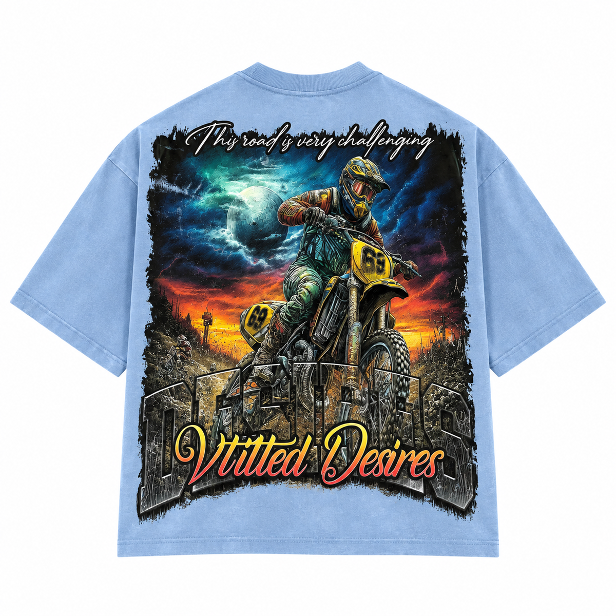 Vtilted Men's Offroad Graphic Tee - Blue Wash