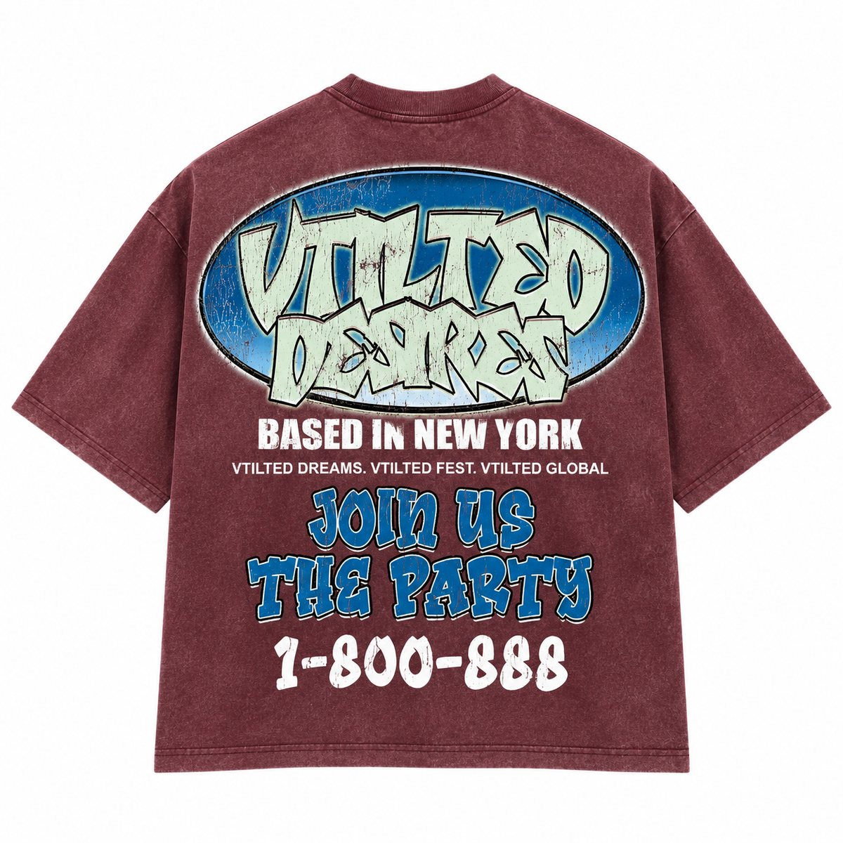 Vtilted Men's 1-800 Graphic Tee - Berry
