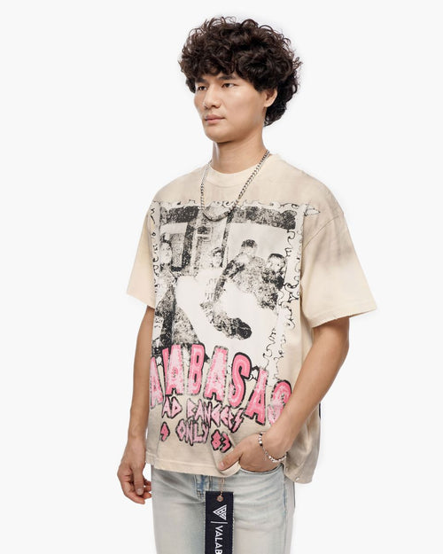 VALABASAS Head Bangers Cream Tee in Grey