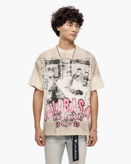 VALABASAS Head Bangers Cream Tee in Grey