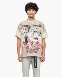 VALABASAS Head Bangers Cream Tee in Grey