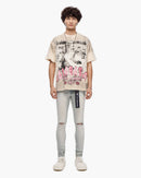 VALABASAS Head Bangers Cream Tee in Grey