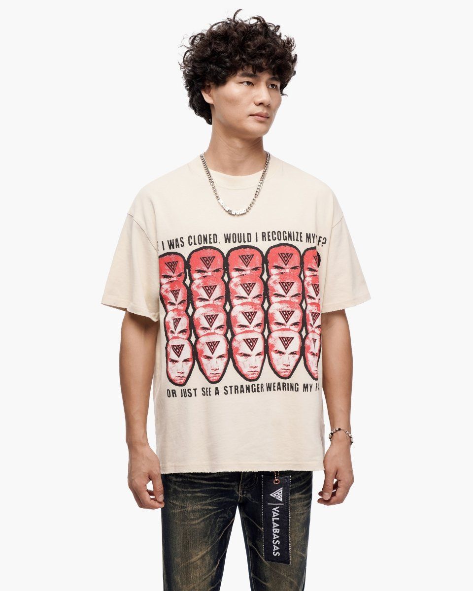 VALABASAS Cloned Cream Tee in Cream
