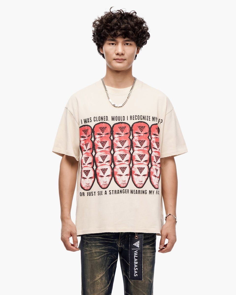 VALABASAS Cloned Cream Tee in Cream
