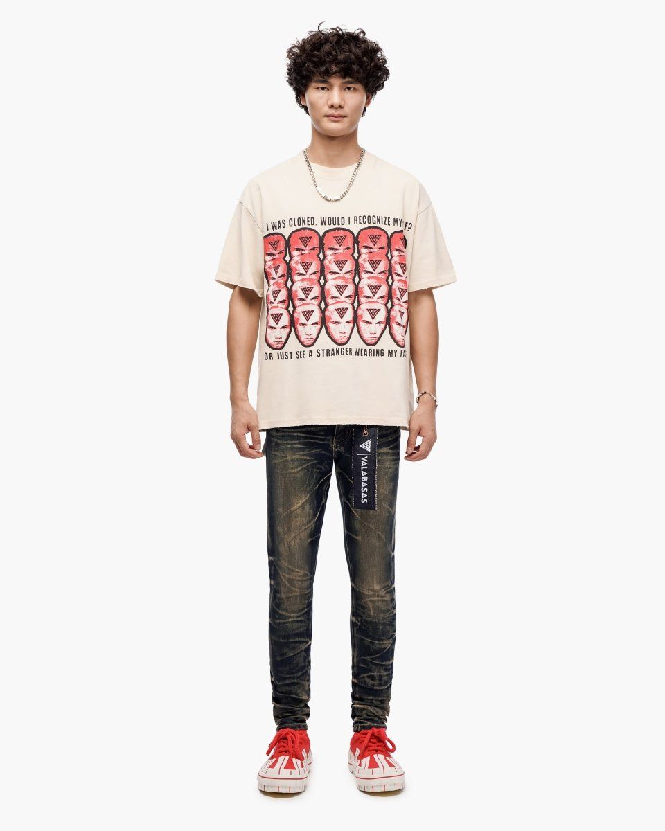 VALABASAS Cloned Cream Tee in Cream
