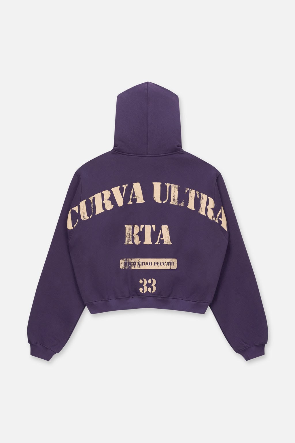 RTA Kaen Cropped Zip Up Hoodie – Grape | Curva Ultra